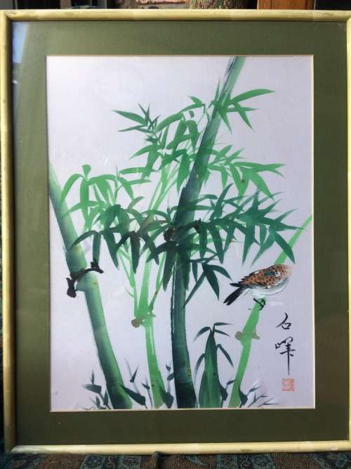 WOW !!!! STUNNING CHINESE TRADITIONAL PAINTING ON SILK WITH CALLIGRAPHY