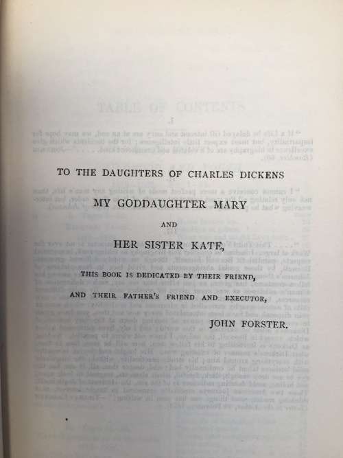 STUNNING ANTIQUE BOOK "THE LIFE OF CHARLES DICKENS" BY JOHN FORSTER DATED AS A GIFT IN 1911