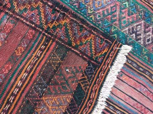 WOW !! STUNNING PURE WOOL ANTIQUE SIRJAN CROCHET KELIM PERSIAN CARPET FROM SOUTHERN IRAN 1450 X 3000