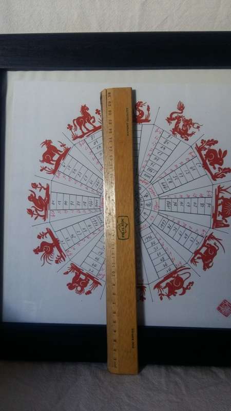 Framed Chinese Zodiac of the 12 Zodiac animals. with Chinese stamp