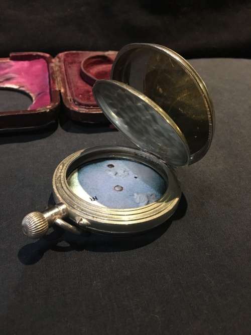 HALLMARKED BIRMINGHAM STERLING SILVER GOLIATH POCKET WATCH CASE BY SYNYER & BEDDOES 1918 marked