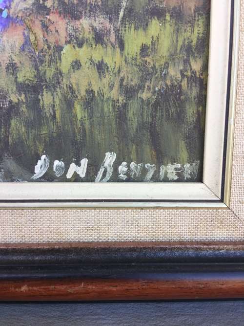 STUNNING ORIGINAL FRAMED OIL ON BOARD BY FAMOUS SA ARTIST DON BENZIEN signed
