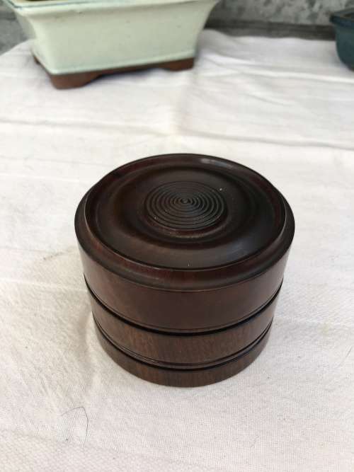STUNNING VINTAGE STINKWOOD HANDMADE LIDDED TOBACCO JAR OR TRINKET JAR