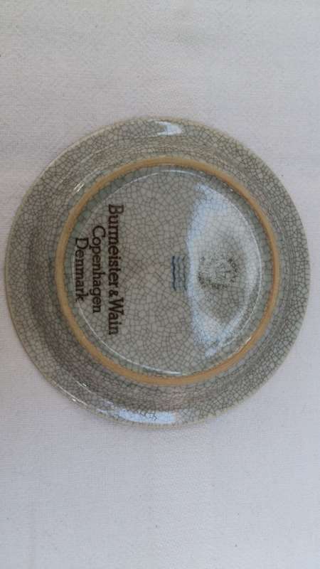 Antique, Royal Copenhagen c1889 - 1922 crackle glaze small plates. Crown and royal stamped.