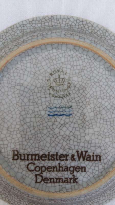 Antique, Royal Copenhagen c1889 - 1922 crackle glaze small plates. Crown and royal stamped.