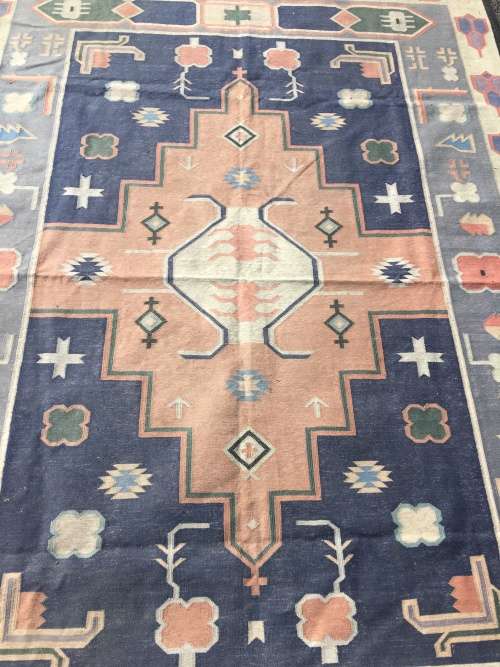WOW !!!!!! STUNNING LARGE VINTAGE PURE WOOL FLAT WEAVE INDIAN KELIM CARPET  2400 X 1700mm