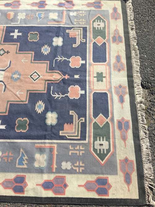 WOW !!!!!! STUNNING LARGE VINTAGE PURE WOOL FLAT WEAVE INDIAN KELIM CARPET  2400 X 1700mm