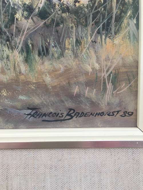 Francois Badenhorst 1934 ~ 2013 ... Original Landscape Oil On Board 1989 Framed ~ Valued at R20000