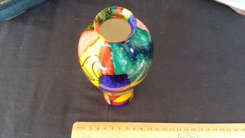 Stunning Signed  Japanese fine Porcelain Cloisonne Eggshell Vase Hand Painted Yellow and mixed color