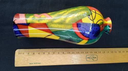 Stunning Signed  Japanese fine Porcelain Cloisonne Eggshell Vase Hand Painted Yellow and mixed color