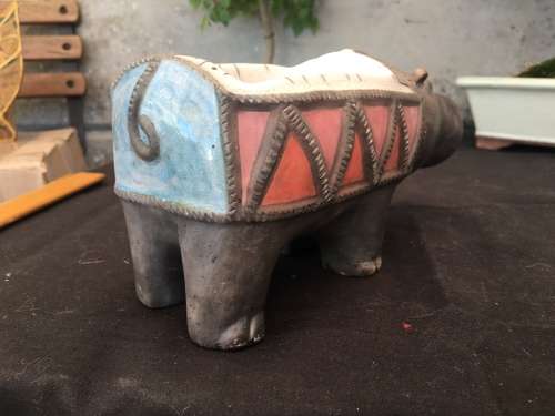 WOW !!!! STUNNING GLAZED PORCELAIN HIPPOPOTAMUS TRINKET DISH BY PORCUPINE CERAMICS