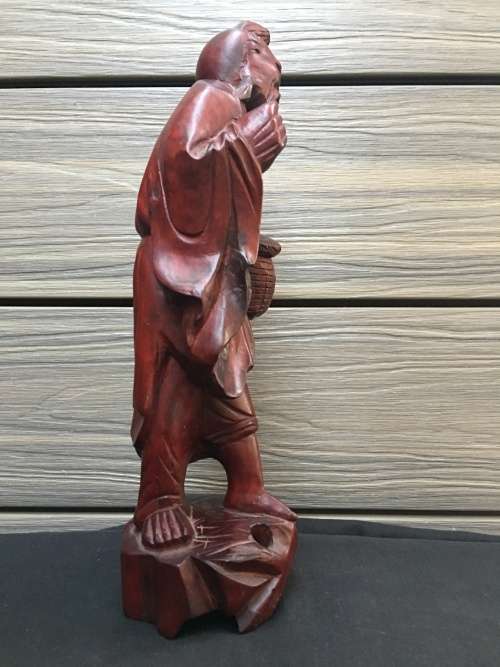 WOW !!!! ABSOLUTELY AMAZING ROSEWOOD CARVED CHINESE STATUE OF ONE OF THE 8 IMMORTALS