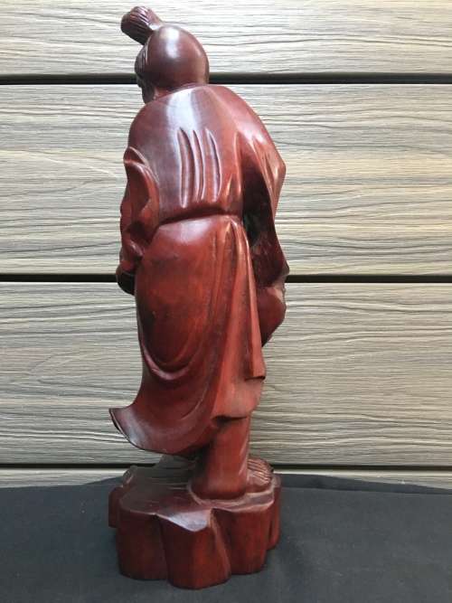 WOW !!!! ABSOLUTELY AMAZING ROSEWOOD CARVED CHINESE STATUE OF ONE OF THE 8 IMMORTALS