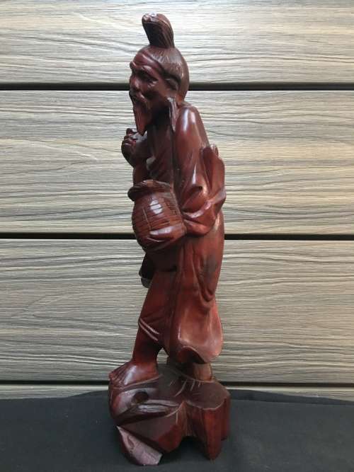 WOW !!!! ABSOLUTELY AMAZING ROSEWOOD CARVED CHINESE STATUE OF ONE OF THE 8 IMMORTALS
