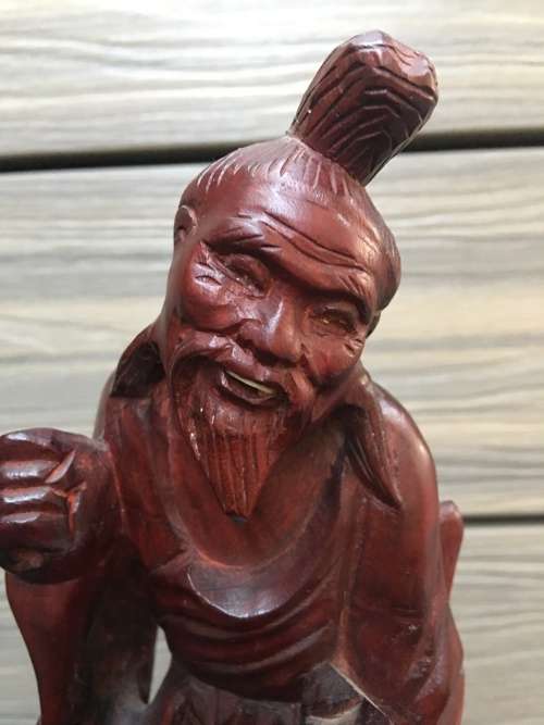 WOW !!!! ABSOLUTELY AMAZING ROSEWOOD CARVED CHINESE STATUE OF ONE OF THE 8 IMMORTALS