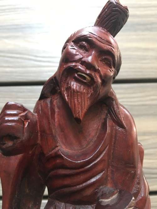 WOW !!!! ABSOLUTELY AMAZING ROSEWOOD CARVED CHINESE STATUE OF ONE OF THE 8 IMMORTALS