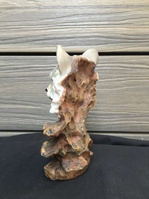 WOW !!!! ABSOLUTELY AMAZING RESIN SCULPTURE OF A WOLFS HEAD IN EXCELLENT CONDITION