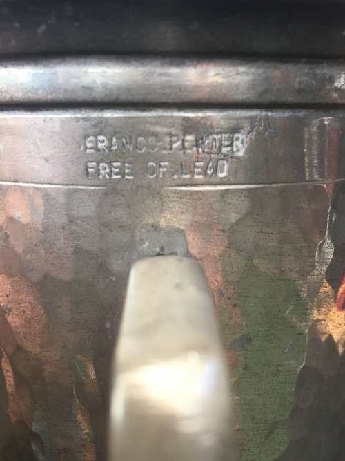 WOW !!!! STUNNING SERANCO PEWTER BEER TANKARD WITH A CLEAR GLASS BOTTOM AND ENGRAVED DATED 1961