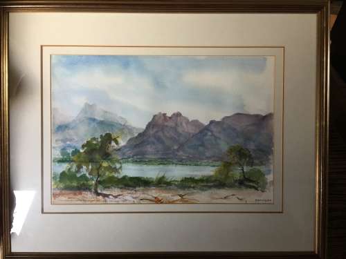 WOW !!!! AMAZING WATERCOLOR BY FAMOUS SA ARTIST CHARLOTTE OESTERLEIN ~ TITLED AND SIGNED