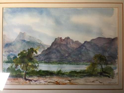 WOW !!!! AMAZING WATERCOLOR BY FAMOUS SA ARTIST CHARLOTTE OESTERLEIN ~ TITLED AND SIGNED
