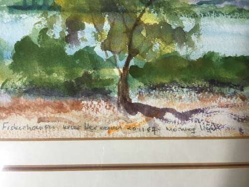 WOW !!!! AMAZING WATERCOLOR BY FAMOUS SA ARTIST CHARLOTTE OESTERLEIN ~ TITLED AND SIGNED