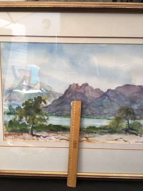 WOW !!!! AMAZING WATERCOLOR BY FAMOUS SA ARTIST CHARLOTTE OESTERLEIN ~ TITLED AND SIGNED