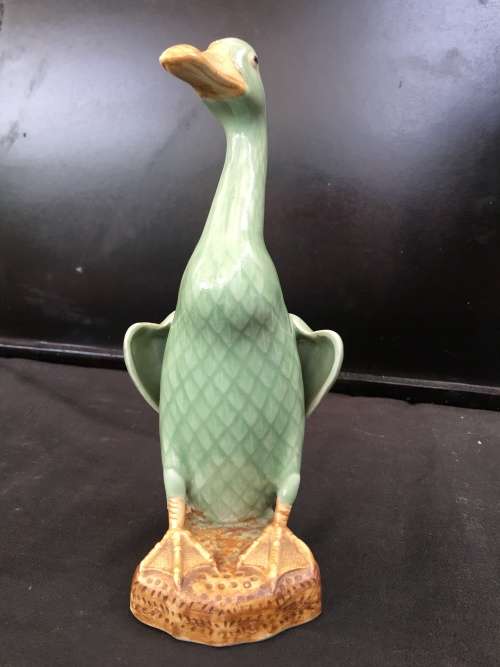 WOW !!!! ABSOLUTELY STUNNING RARE CHINESE CELADON GLAZED PORCELAIN DUCK