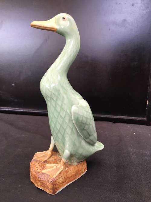 WOW !!!! ABSOLUTELY STUNNING RARE CHINESE CELADON GLAZED PORCELAIN DUCK