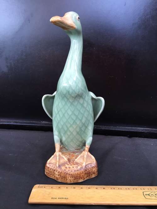 WOW !!!! ABSOLUTELY STUNNING RARE CHINESE CELADON GLAZED PORCELAIN DUCK
