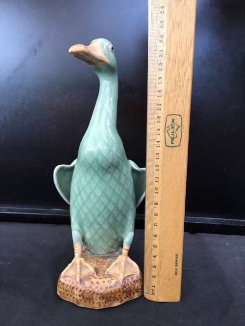 WOW !!!! ABSOLUTELY STUNNING RARE CHINESE CELADON GLAZED PORCELAIN DUCK