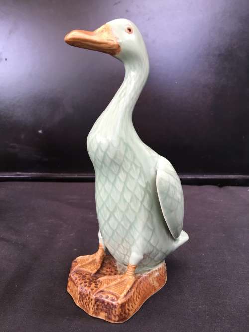 WOW !!!! ABSOLUTELY STUNNING RARE CHINESE CELADON GLAZED PORCELAIN DUCK