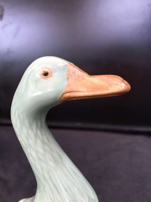 WOW !!!! ABSOLUTELY STUNNING RARE CHINESE CELADON GLAZED PORCELAIN DUCK