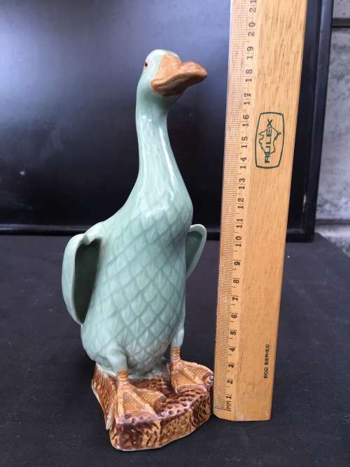 WOW !!!! ABSOLUTELY STUNNING RARE CHINESE CELADON GLAZED PORCELAIN DUCK