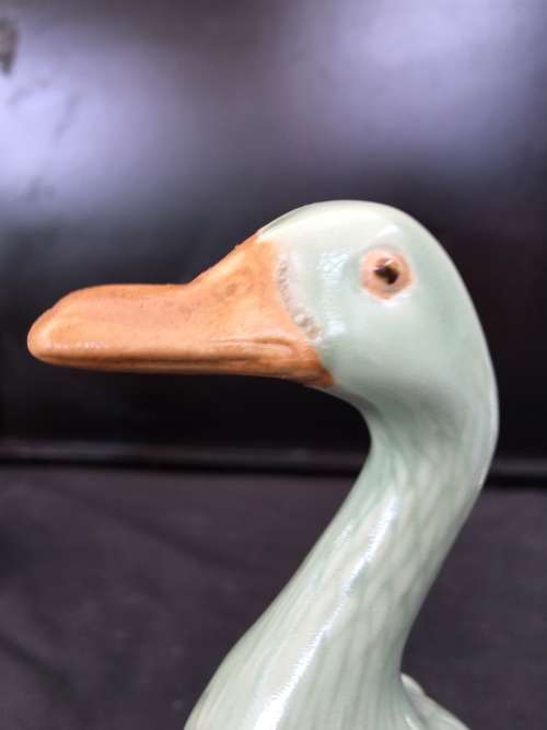 WOW !!!! ABSOLUTELY STUNNING RARE CHINESE CELADON GLAZED PORCELAIN DUCK