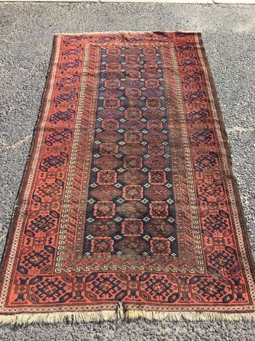 STUNNING ANTIQUE NICELY WORN PURE WOOL HAND KNOTTED BALUCHISTAN PERSIAN CARPET  2200 X 1200mm