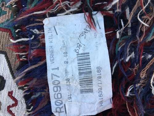 STUNNING RARE VINTAGE SOUMAK CROCHET PURE WOOL VERNEH KILIM PERSIAN CARPET 1910 X 1300mm