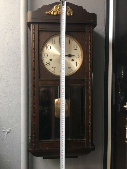 WOW !!! STUNNING LARGE OLD OAK CASED KIENZLE WALL CLOCK BY AMERICAN SWISS WATCH COMPANY CAPE TOWN