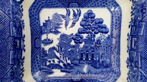 Wow!!! Antique c1880 - 1930s WILLOW Royal Venton Ware,John Steventon & Son Burslem England Dish.