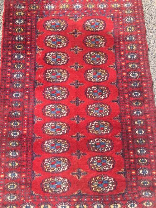 STUNNING NICELY WORN VINTAGE TURKMEN ERSARI PURE WOOL HAND KNOTTED PERSIAN CARPET 1570 X 940mm
