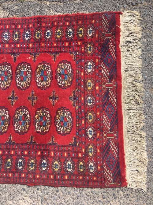STUNNING NICELY WORN VINTAGE TURKMEN ERSARI PURE WOOL HAND KNOTTED PERSIAN CARPET 1570 X 940mm