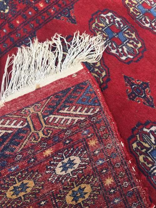 STUNNING NICELY WORN VINTAGE TURKMEN ERSARI PURE WOOL HAND KNOTTED PERSIAN CARPET 1570 X 940mm