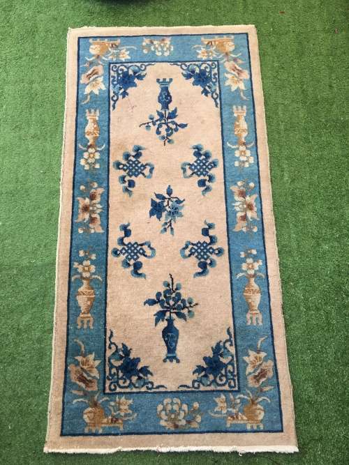 WOW !!!! STUNNING NICELY WORN CHINESE PURE WOOL HAND KNOTTED PERSIAN CARPET 1500 X 750mm