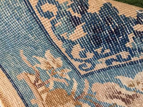 WOW !!!! STUNNING NICELY WORN CHINESE PURE WOOL HAND KNOTTED PERSIAN CARPET 1500 X 750mm