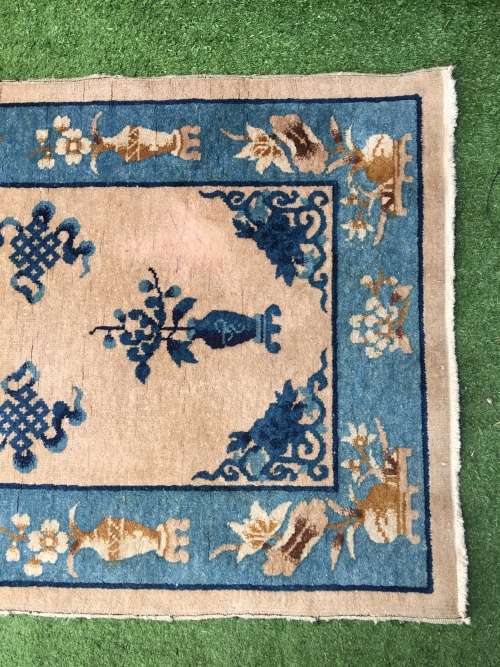 WOW !!!! STUNNING NICELY WORN CHINESE PURE WOOL HAND KNOTTED PERSIAN CARPET 1500 X 750mm