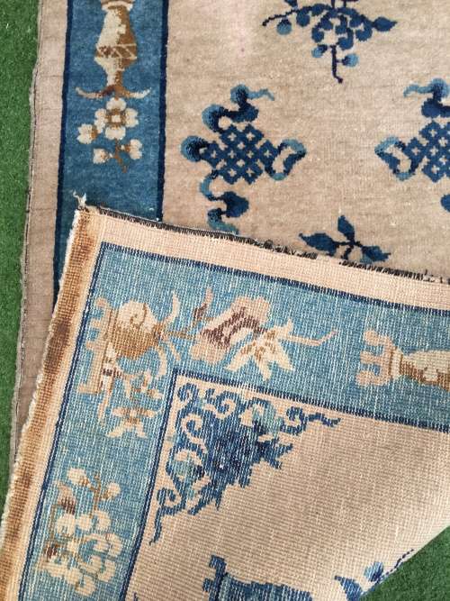 WOW !!!! STUNNING NICELY WORN CHINESE PURE WOOL HAND KNOTTED PERSIAN CARPET 1500 X 750mm