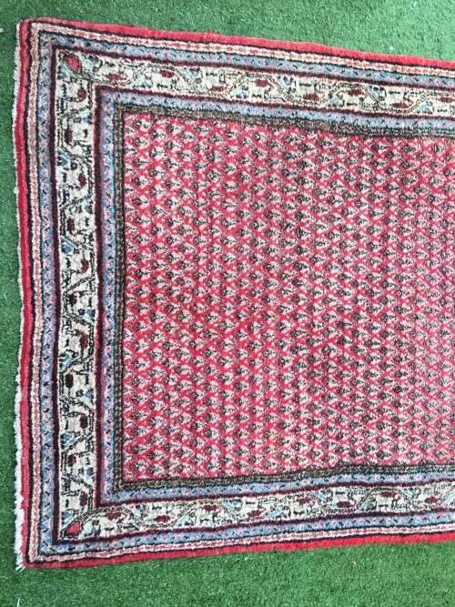 WOW !!!! STUNNING NICELY WORN MIR PURE WOOL HAND KNOTTED THICK PILE PERSIAN CARPET 1470 X 990mm