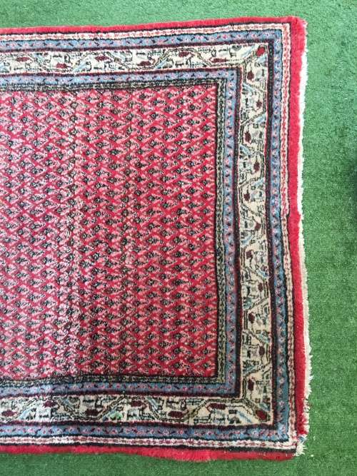 WOW !!!! STUNNING NICELY WORN MIR PURE WOOL HAND KNOTTED THICK PILE PERSIAN CARPET 1470 X 990mm