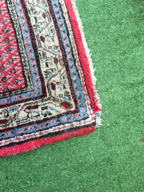 WOW !!!! STUNNING NICELY WORN MIR PURE WOOL HAND KNOTTED THICK PILE PERSIAN CARPET 1470 X 990mm