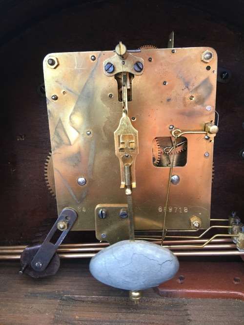 STUNNING MAUTHE GERMAN MANTLE CLOCK IN FULL WORKING ORDER WITH THE KEY