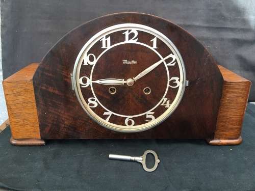 STUNNING MAUTHE GERMAN MANTLE CLOCK IN FULL WORKING ORDER WITH THE KEY